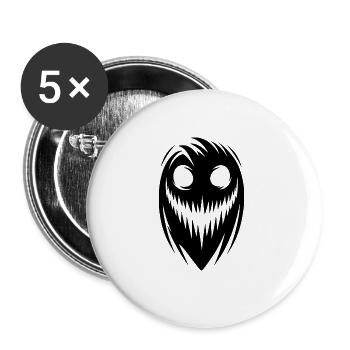 Gruselige Halloween Kinder Gespenst Party - Buttons groß 56 mm (5er Pack) - Weiß - Vorne