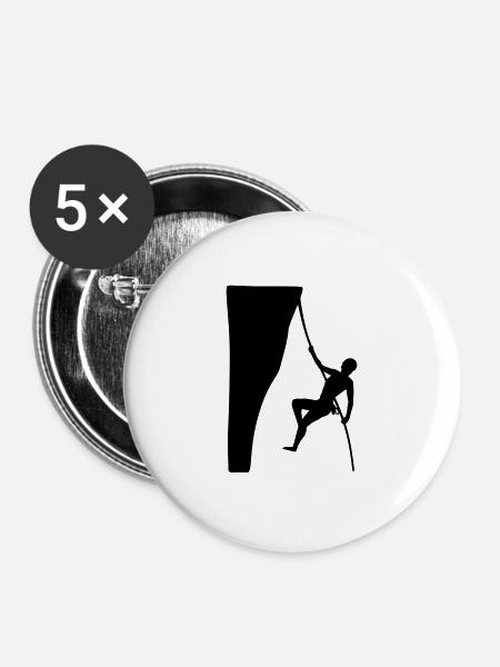 klettern, kletterin - Buttons groß 56 mm (5er Pack) - Weiß