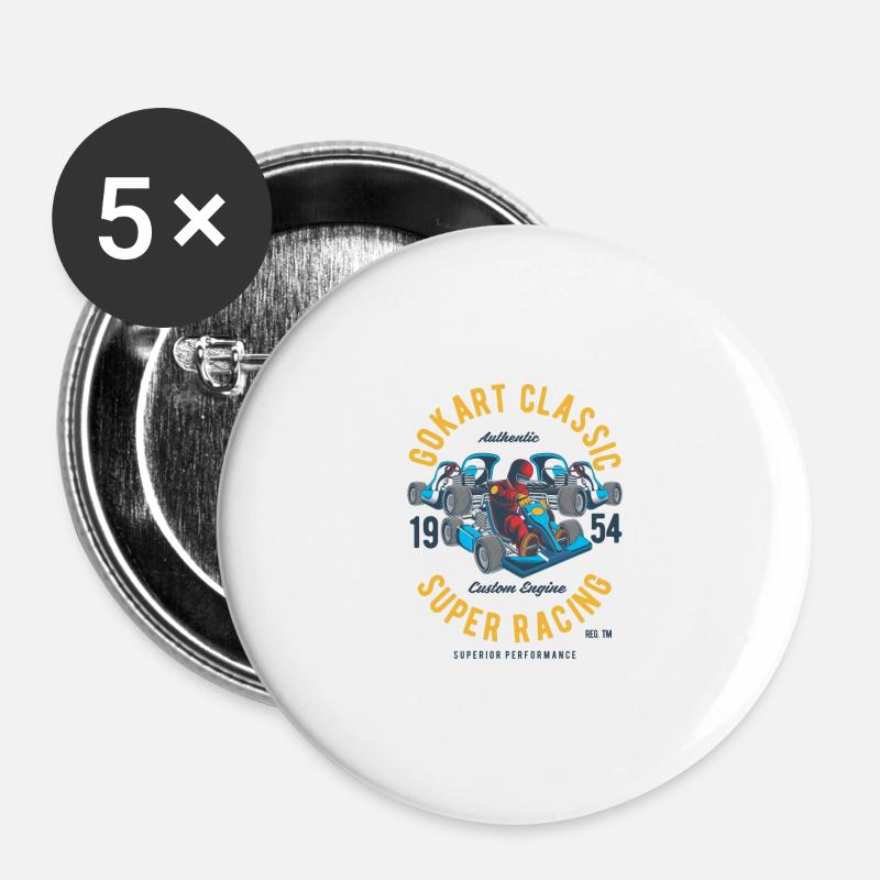 Gokart Classic - Buttons large 2.2''/56 mm (5-pack) - white