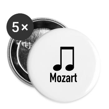 Mozart classical music - Buttons large 2.2''/56 mm (5-pack) - white - Front