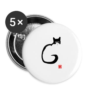 archetypal neko02 - Lot de 5 grands badges (56 mm) - blanc - Devant