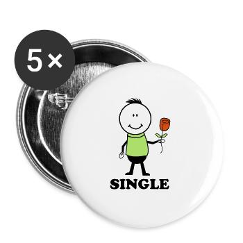 Liebhaber single - Buttons groß 56 mm (5er Pack) - Weiß - Vorne