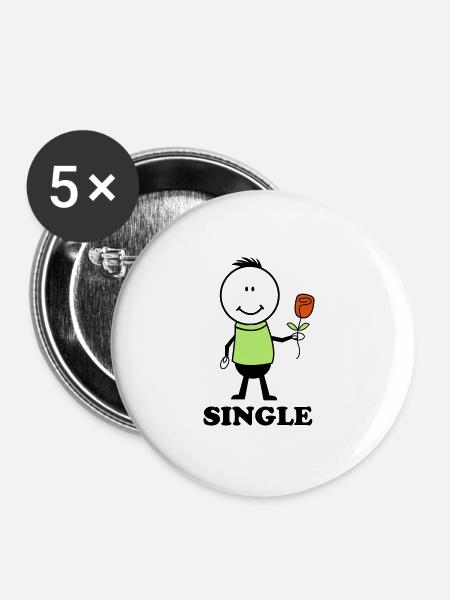 Liebhaber single - Buttons groß 56 mm (5er Pack) - Weiß