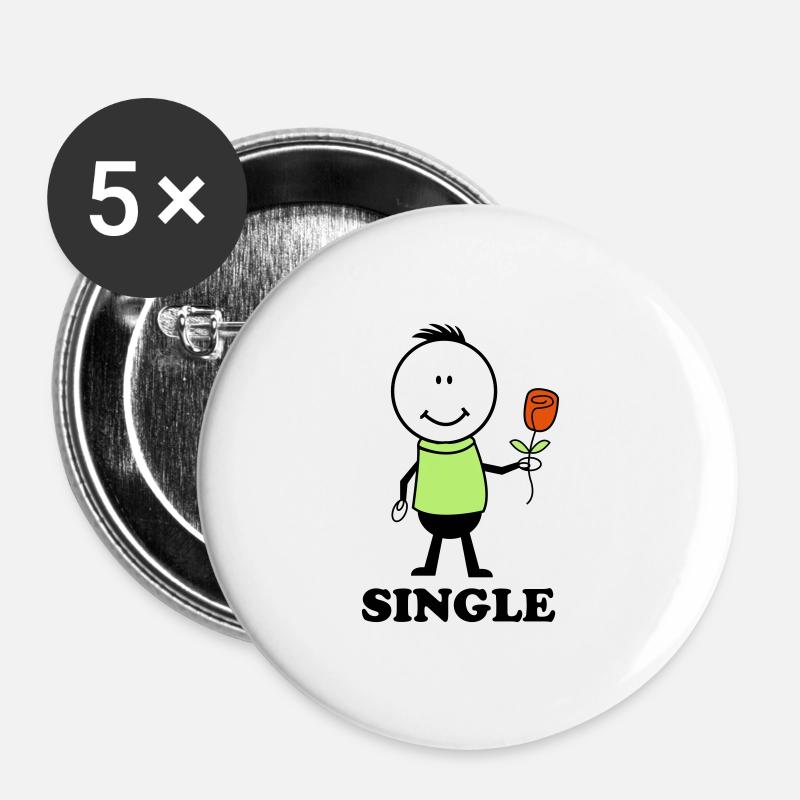 Liebhaber single - Buttons groß 56 mm (5er Pack) - Weiß