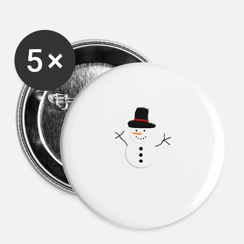 Snowman - Buttons large 2.2''/56 mm (5-pack) - white