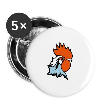 cock emblem france flag supporter 25 - Buttons large 2.2''/56 mm (5-pack) - white - Front