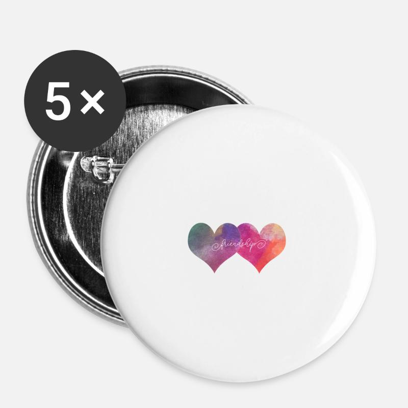 Friendship - Buttons large 2.2''/56 mm (5-pack) - white