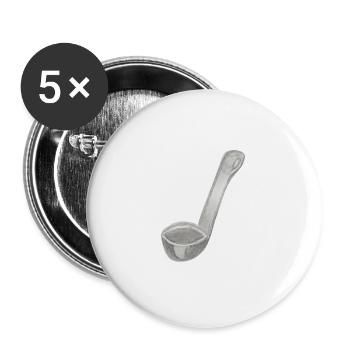 Wooden spoon - Buttons large 2.2''/56 mm (5-pack) - white - Front