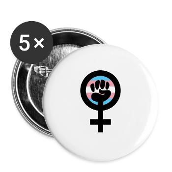 Émancipation Féministe mouvement féministe cadeau - Lot de 5 grands badges (56 mm) - blanc - Devant