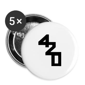 420 class characters - Buttons large 2.2''/56 mm (5-pack) - white - Front