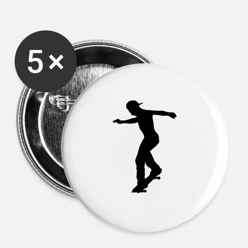 Skater - Buttons large 2.2''/56 mm (5-pack) - white