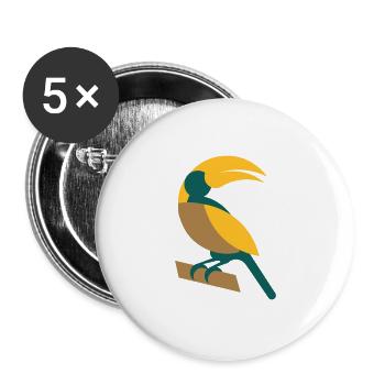 Geometric toucan - Buttons large 2.2''/56 mm (5-pack) - white - Front