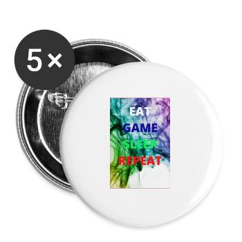 Eat game sleep repeat color poster - Buttons large 2.2''/56 mm (5-pack) - white - Front