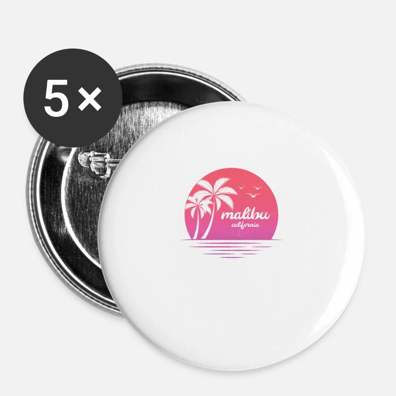 Malibu Co - Buttons large 2.2''/56 mm (5-pack) - white