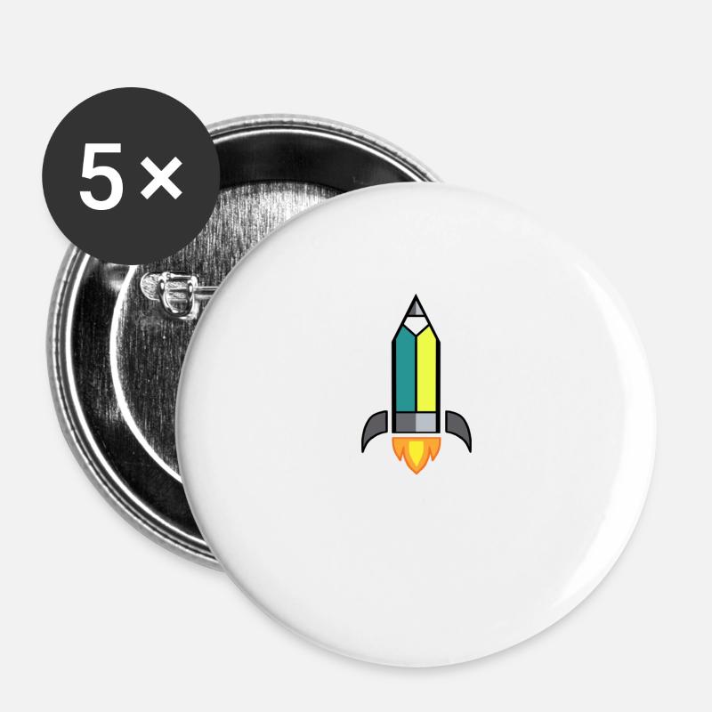 Itchy´n Sketchy logo - Buttons large 2.2''/56 mm (5-pack) - white