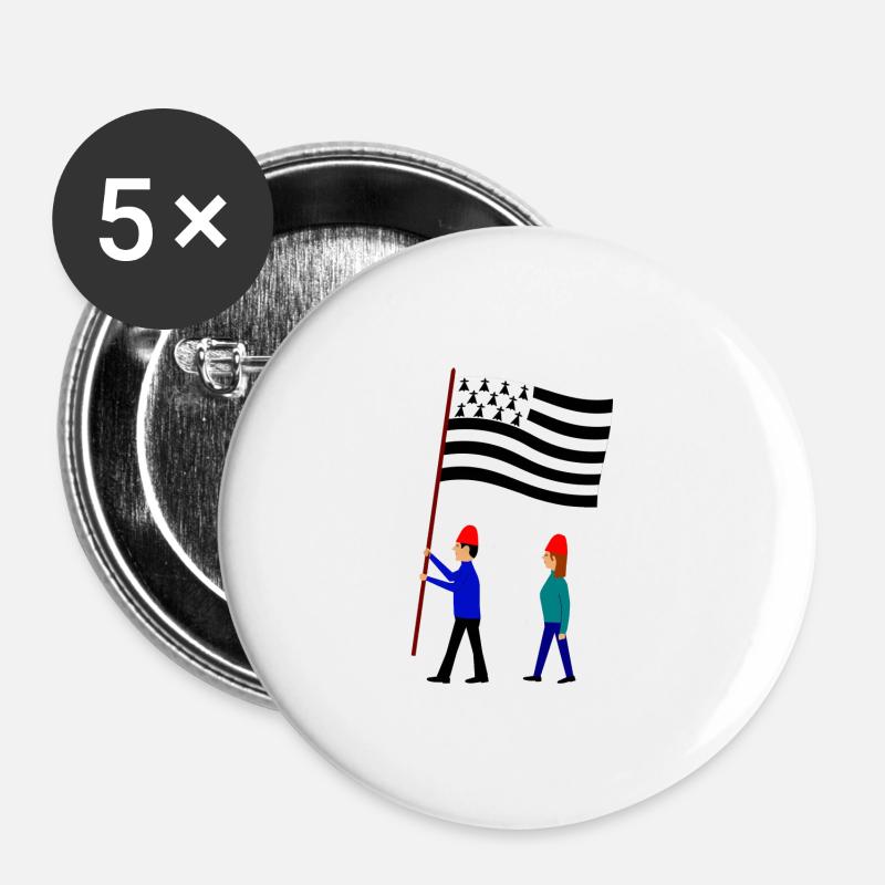 Bretons - Buttons large 2.2''/56 mm (5-pack) - white