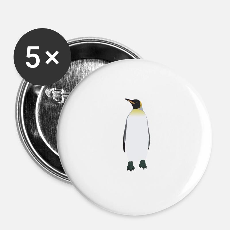 Kaiser Pinguin - Buttons groß 56 mm (5er Pack) - Weiß