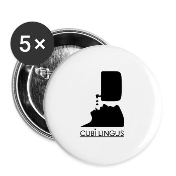 CUBI LINGUS ! - Lot de 5 grands badges (56 mm) - blanc - Devant