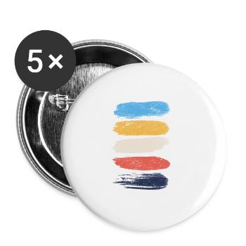 Vintage Pinselstriche Farben grunge - Buttons groß 56 mm (5er Pack) - Weiß - Vorne