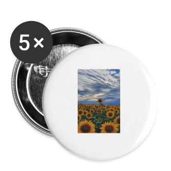 Sunflower Flower Sun Gift Landscape Nature - Buttons large 2.2''/56 mm (5-pack) - white - Front