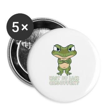 Hast du Lack gesoffen Frosch Spruch Geschenk - Buttons groß 56 mm (5er Pack) - Weiß - Vorne