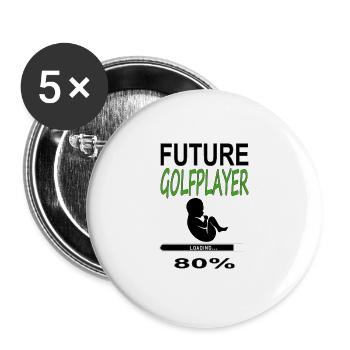 future golf player 80% gift - Buttons large 2.2''/56 mm (5-pack) - white - Front