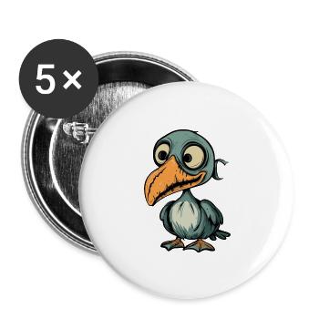 Pelikan Vogel Halloween Lustig Zombie - Buttons groß 56 mm (5er Pack) - Weiß - Vorne
