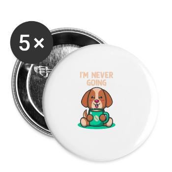 I will never be introverted shy person us - Buttons large 2.2''/56 mm (5-pack) - white - Front