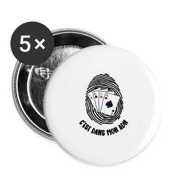 mon adn - Lot de 5 grands badges (56 mm) - blanc - Devant