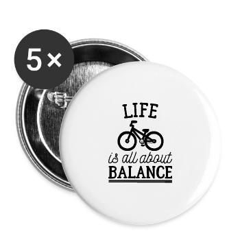 Bike balance life - Buttons large 2.2''/56 mm (5-pack) - white - Front