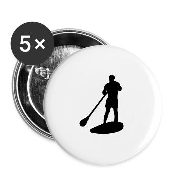 Mann Vater Stehpaddel - Buttons groß 56 mm (5er Pack) - Weiß - Vorne