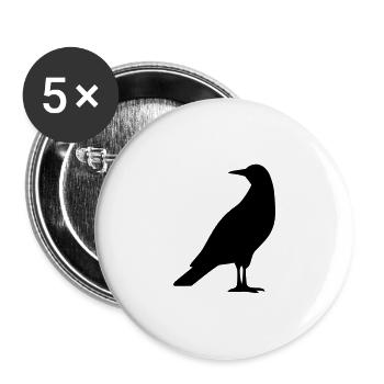 Vogel - Buttons groß 56 mm (5er Pack) - Weiß - Vorne