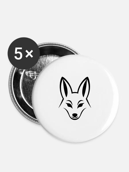 Fuchs - Buttons groß 56 mm (5er Pack) - Weiß