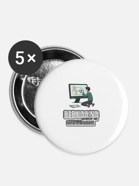 Debuggen - Buttons groß 56 mm (5er Pack) - Weiß