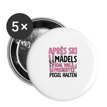 Les filles d’après-ski peu importe ce qui se passe Maintenir les niveaux - Lot de 5 grands badges (56 mm) - blanc - Devant