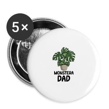 Monstera Dad - Buttons large 2.2''/56 mm (5-pack) - white - Front