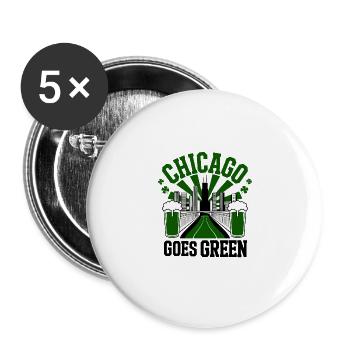 Chicago Goes Green - Buttons groß 56 mm (5er Pack) - Weiß - Vorne