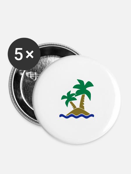 Insel - Buttons groß 56 mm (5er Pack) - Weiß