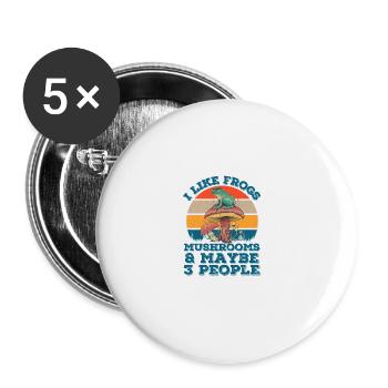 Frosch - Buttons groß 56 mm (5er Pack) - Weiß - Vorne