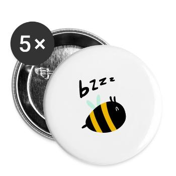Bzzz - Buttons groß 56 mm (5er Pack) - Weiß - Vorne