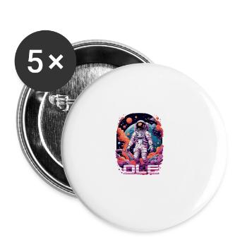 OLE - Beautiful boy name with cool astronaut - Buttons large 2.2''/56 mm (5-pack) - white - Front
