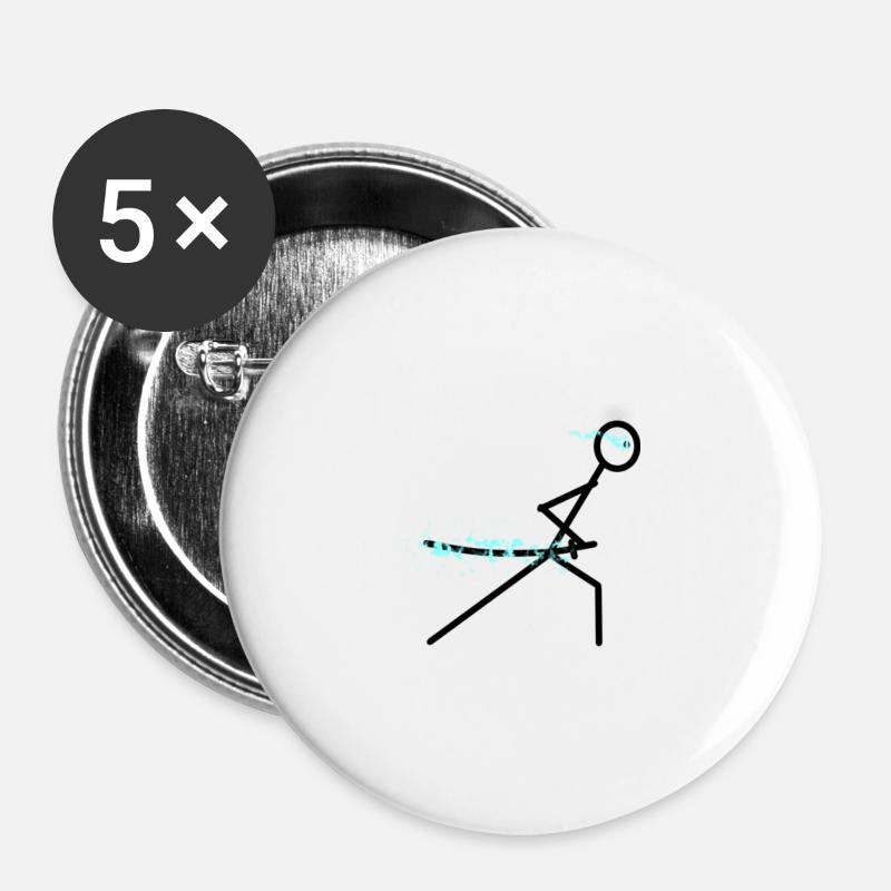 Stabman Samurai Flame Sword - Buttons large 2.2''/56 mm (5-pack) - white