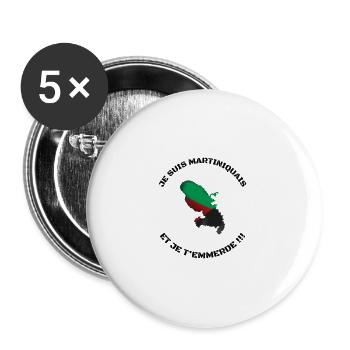 JE SUIS MARTINIQUAIS removebg preview - Lot de 5 grands badges (56 mm) - blanc - Devant