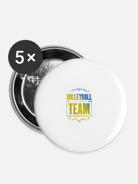 Volleyball Crew - Buttons groß 56 mm (5er Pack) - Weiß