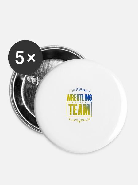 Wrestling Crew - Buttons groß 56 mm (5er Pack) - Weiß