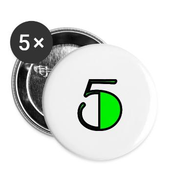 5. 5 JAHRE. 5-JÄHRIGES JUBILÄUM. GEBURTSTAG 5 JAHRE. 5 - Buttons groß 56 mm (5er Pack) - Weiß - Vorne
