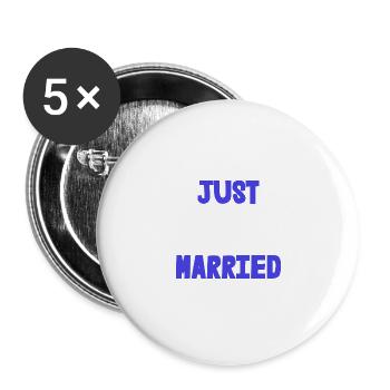 ICH HABE GERADE GEHEIRATET. Junggesellinnenabschied. VALENTINSTAG. PAAR. LIEBE - Buttons groß 56 mm (5er Pack) - Weiß - Vorne