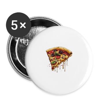 Juicy Pizza Slize - Buttons groß 56 mm (5er Pack) - Weiß - Vorne