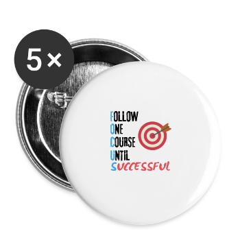 focus - Lot de 5 grands badges (56 mm) - blanc - Devant