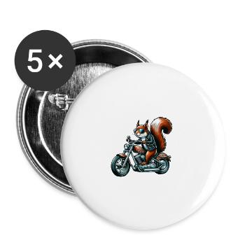 Motorrad Gurken Abenteuer Freiheit - Buttons groß 56 mm (5er Pack) - Weiß - Vorne